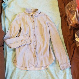 Perfect Shirt Blue Button Down Embellished Collar